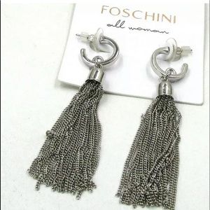 ✔️NWOT Foschini Silver Metal Tassel Stud Earrings